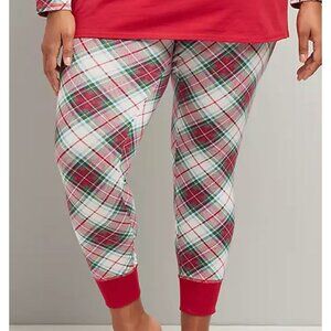 Plaid Red & White Pajama Pants Size 14/16 Womens Sleepwear Lane Bryant